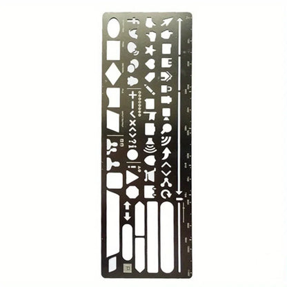2pcs/set Vintage Portable Stainless Steel Stencils Hollow Ruler Planner Travel Diary Notebook DIY Tool Template Gift Stationery