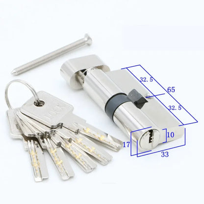 Door Cylinder 55 60 65 70 75 80 85 90mm Security Copper Lock Cylinder Interior Bedroom Living Handle Brass Key Locking 5 Keys