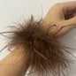 Real Ostrich feather cuff plumes bracelet for women white Cuffs pens Shirt with feathers girls fur cuffs ornament boa plume