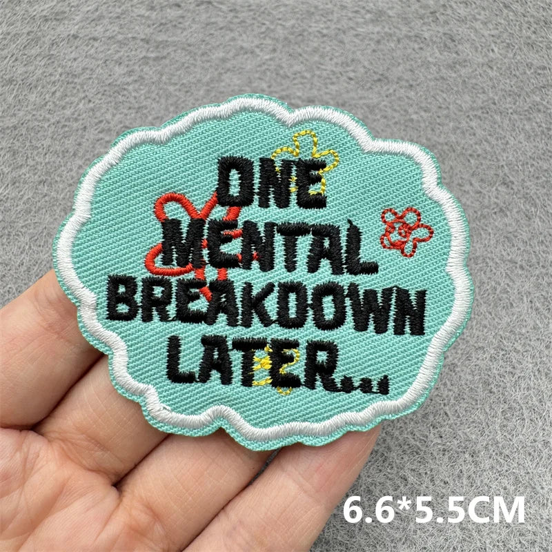 Cartoon Embroidered Patches For Clothing Slogan Letters Embroidery Patch For Clothes Iron On Patches On Clothes Jackets DIY