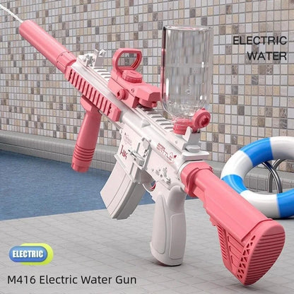 Hot-Selling M416 Electric Water Gun, Rechargeable High-Speed Continuous Water Spray Toy, Long-Range Water Play Toy, Suitable for Summer Swimming Pools, Parties, Beach Activities, Birthdays, Travel Souvenirs, Graduations, Part