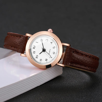 Fashion Small Dial Women Watches Ladies Leather Band Analog Quartz Wristwatch Girls Clock（Without Box）