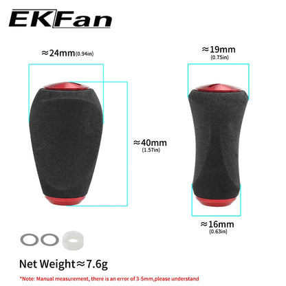 EKFan EVA 7.6G Knobs Suit 4MM Axle Shaft 7x4x2.5MM Bearings For Spinning Bastcast Reel Wheel Handles Parts Accessory