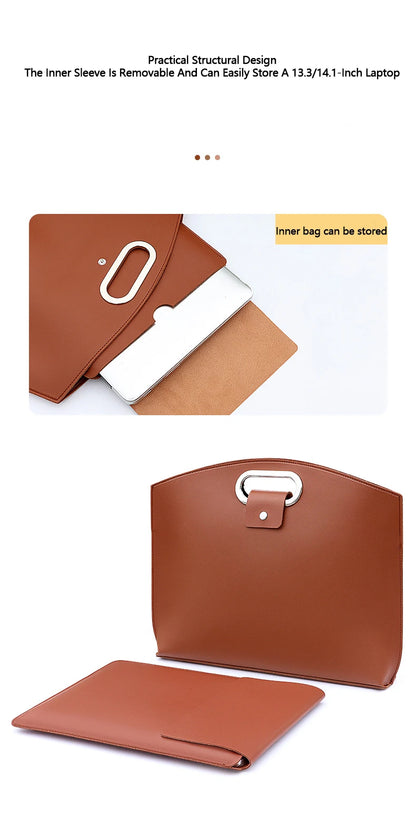 Laptop Bag Men Women Business Portable Computer Case Storage Purses Hand Document Bags Luxury Upscale Tote Waterproof Briefcase