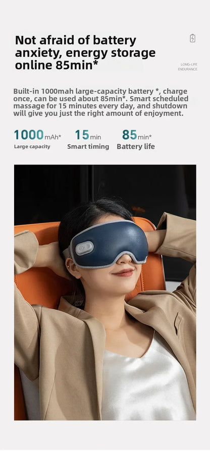 7 Mode Smart Eye Massager USB Charging Eyemask 3D Vibration Massage Eye Relax Warmth Sleep Shading Office Home Travel Eye Mask