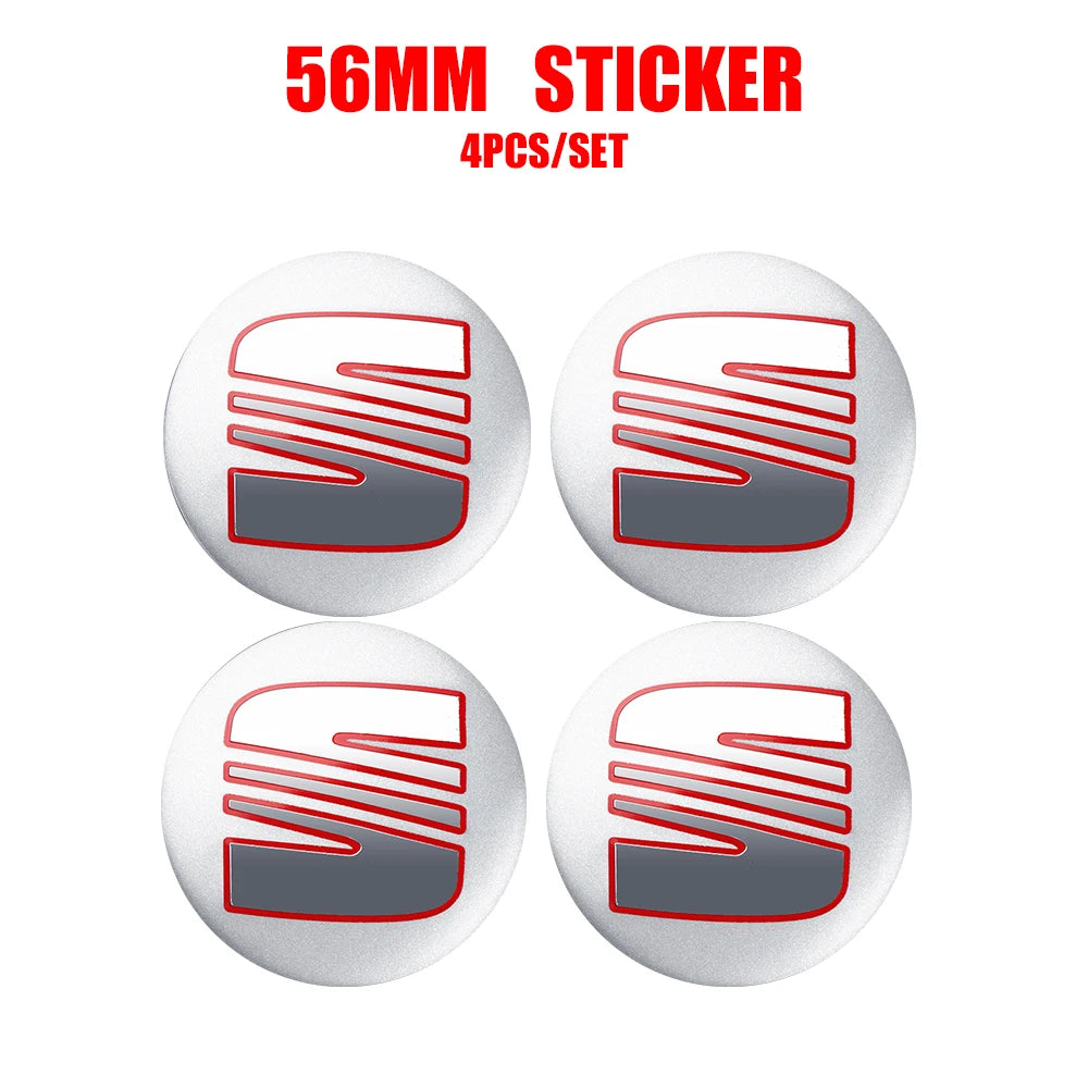 4Pcs 55/56/63mm Car Wheel Tire Center Emblem Cover Hub Caps Sticker for seat cupra Ateca Leon 6f 6j FR Mk2 Mk3 5f 1p lbiza Exeo
