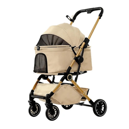 Pet Stroller One Button Foldable Cat Dog Outdoor Travel Cross Border Pet Stroller Pet Trolley Stroller for Dog Puppy Stroller