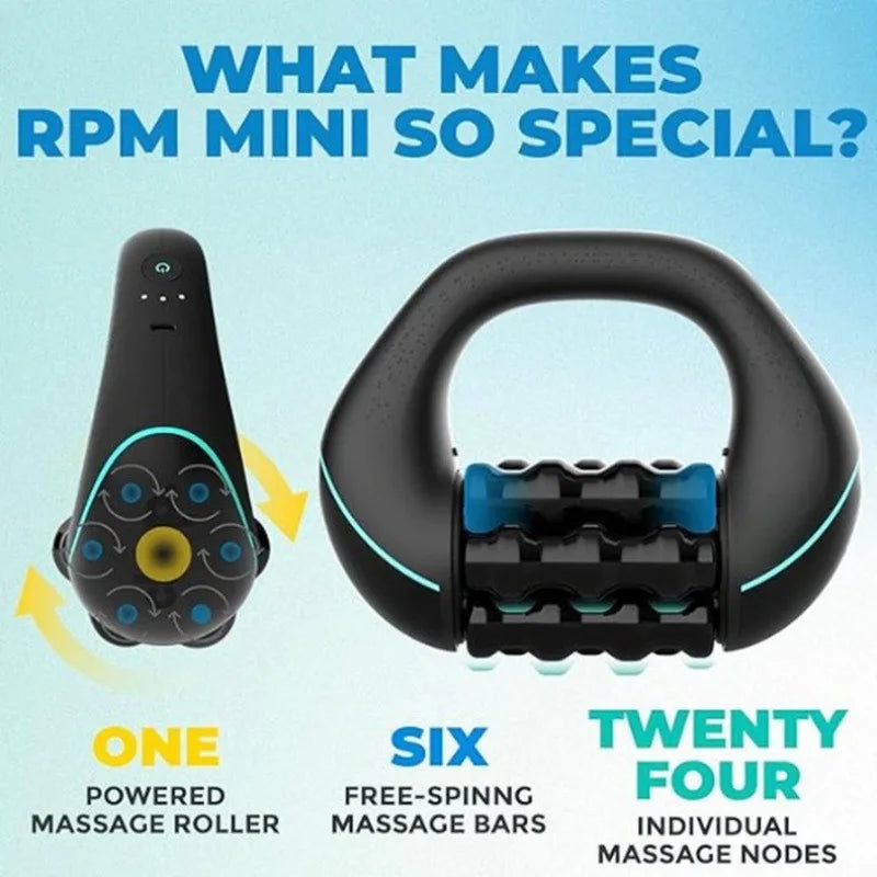 Rolling Percussive Massager, 5-Speed Spin Whole Body Relief, Deep Tissue Muscle Recovery Roller Stick for Leg Foot Calf Massager