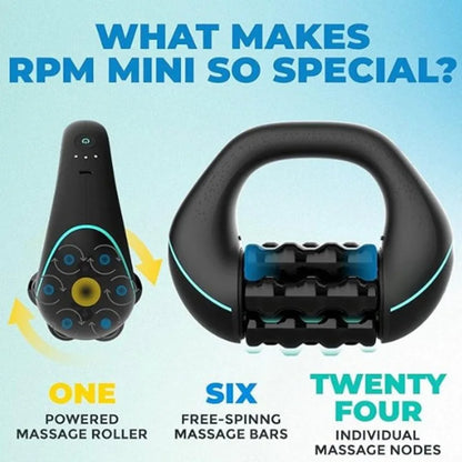 Rolling Percussive Massager, 5-Speed Spin Whole Body Relief, Deep Tissue Muscle Recovery Roller Stick for Leg Foot Calf Massager