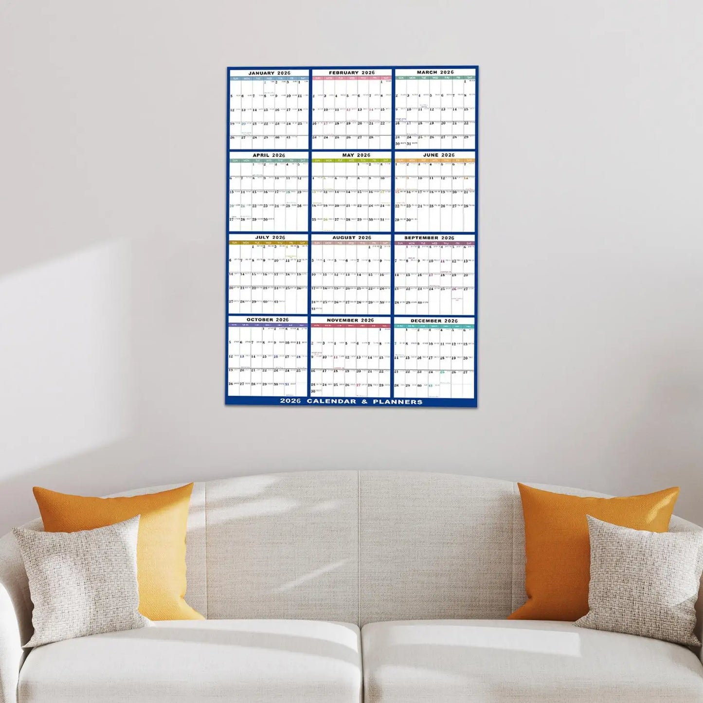 Large Dry Erase Calendar for Wall 2026 Wall Calendar 12 Month 24 X 36 Inch Yearly Schedule Organizer for Indoor Home Fridge