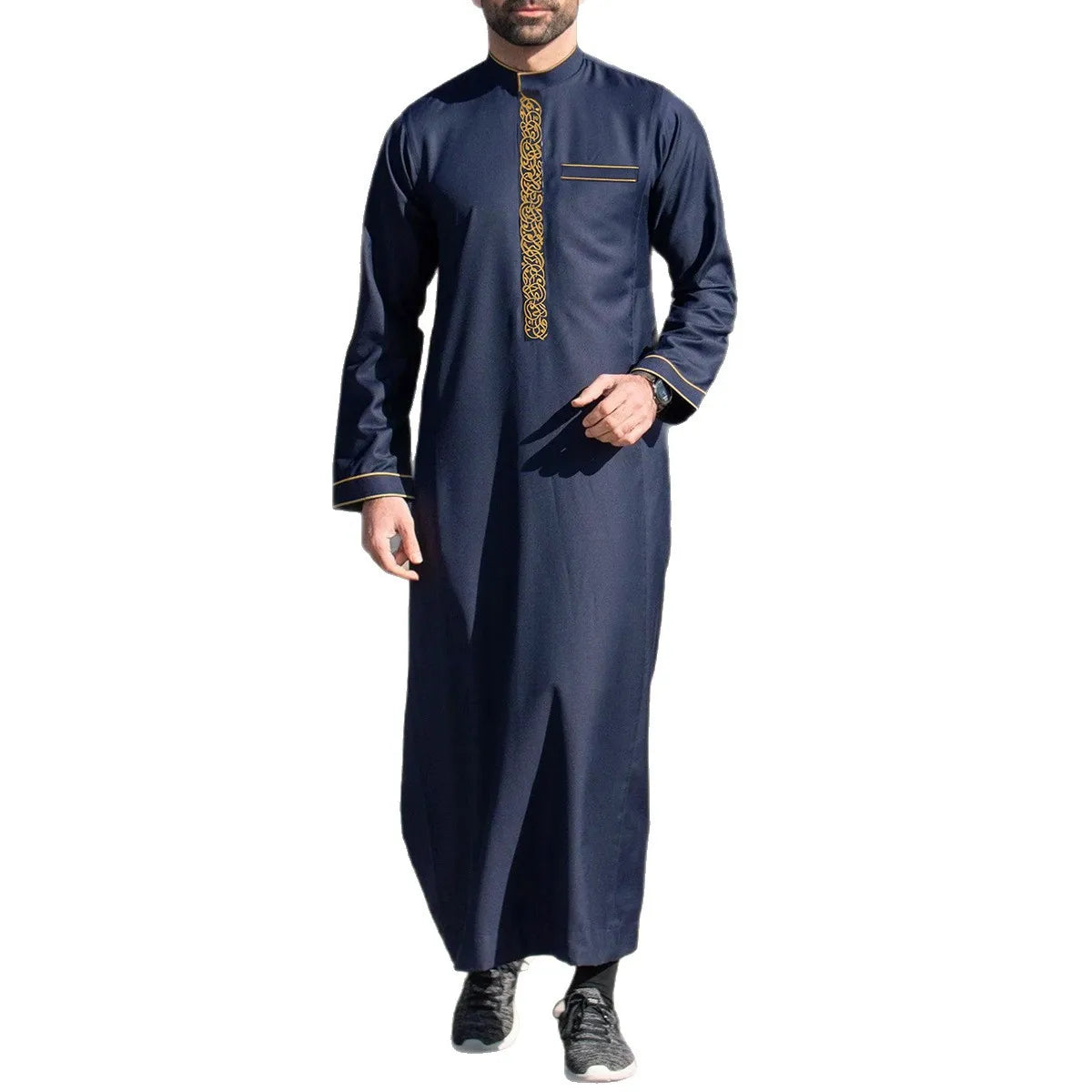 Dishdasha Muslim Men Long Robe Jubba Thobe Abaya Embroidery Kimono Islamic Dubai Saudi Abayas Prayer Kaftan Ramadan Morocco 2025