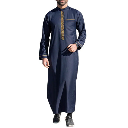 Dishdasha Muslim Men Long Robe Jubba Thobe Abaya Embroidery Kimono Islamic Dubai Saudi Abayas Prayer Kaftan Ramadan Morocco 2025