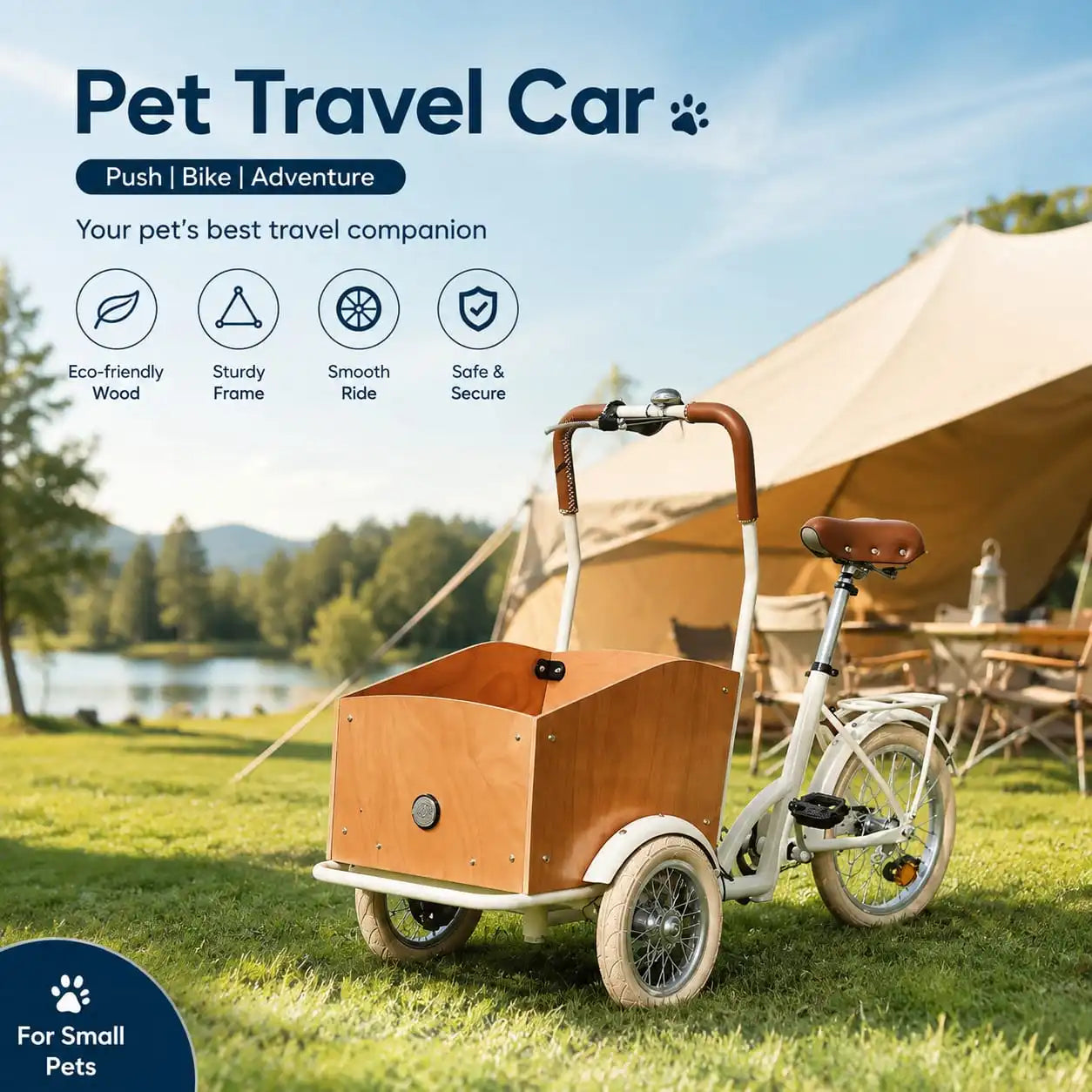 Lightweight Foldable Pet Stroller for Dogs and Cats – Universal Travel Cart Compatible with Bikes, Ideal for Outdoor Walks