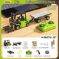 1:64 Remote Control and Alloy Truck Forklift with Trailer Worktop Mini Bluetooth RC Elevator Vehicle Children's Toy Holiday Gift