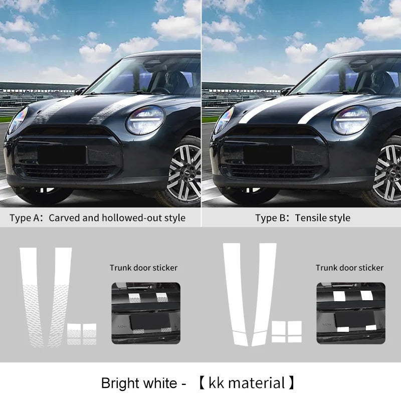 Car Engine Hood Vinyl Trunk Decal Stickers For Mini Cooper F56 F60 F55 F54 R56 R60 F65 F66 U25 J01 Countryman Car Accessories