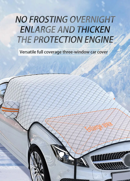 SEAMETAL Upgraded Car Window Snow Cover Large Size Windshield Snow Shield with Hood Cover Universal for Sedan Suv Hatchback