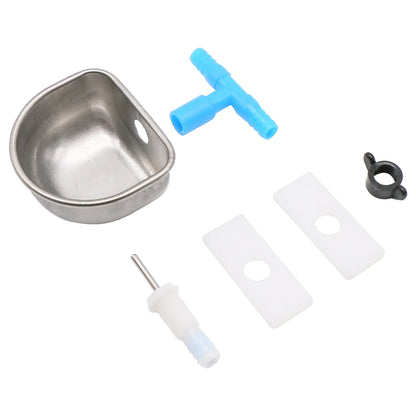 10Pcs Rabbit Water Bowl Farm Rabbit Automatic Drinker Rabbit Cage Fix Cup Raising Fox Mink Stainless Steel Drinking Bowl