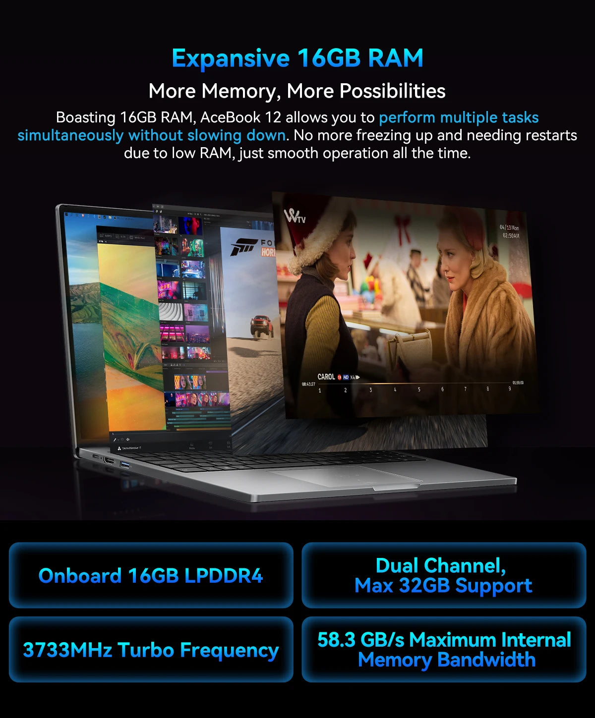 Blackview Acebook 12 Win 11 Pro Laptop 16'' 1920*1200 Display, Intel I5-1030NG7 Notebook, 16GB 512GB, 5000mAh