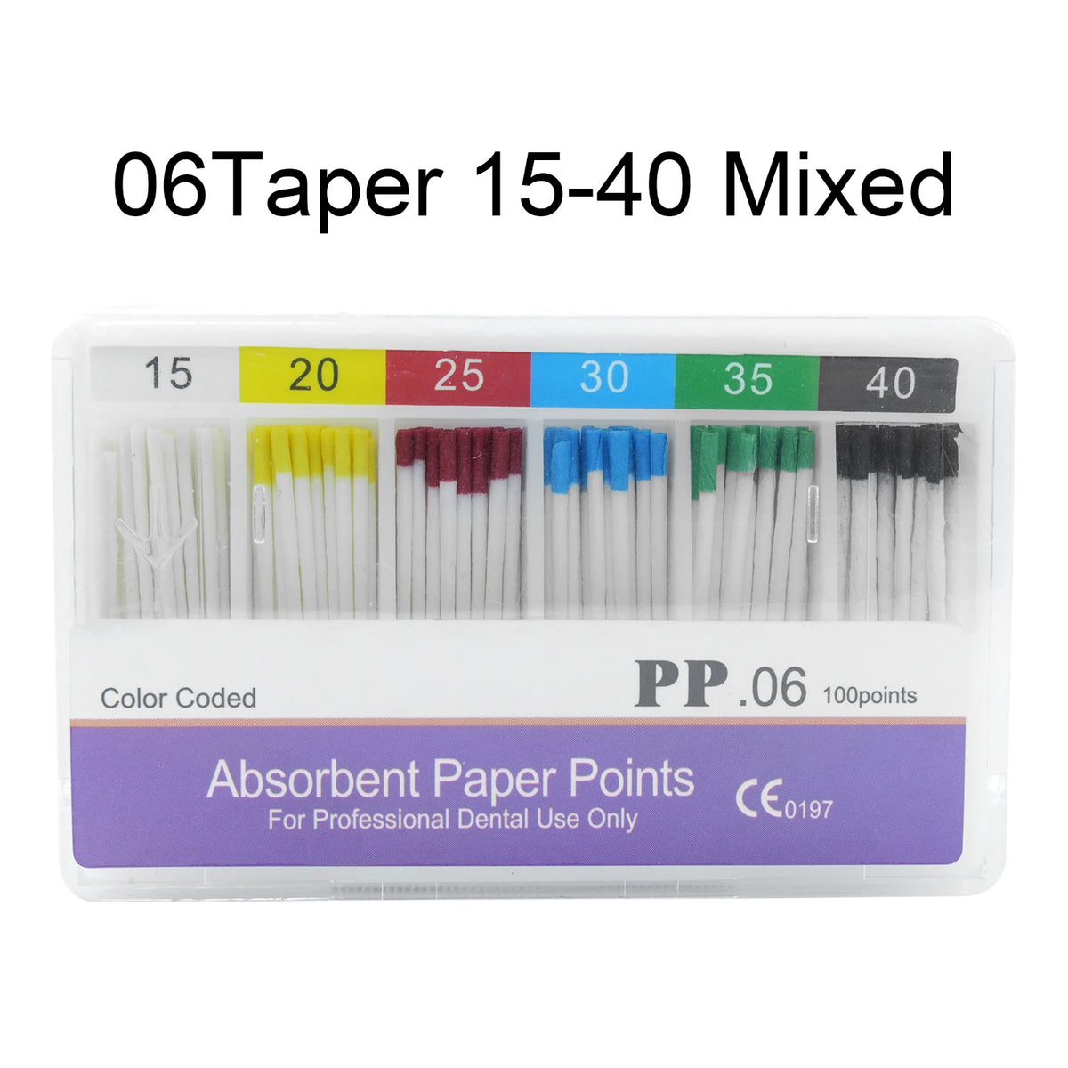WELLCK 1 Box Dental Absorbent Paper Points Sterile Mixed Sizes 02 04 06 Taper 15-40# For Dentist Use Dentistry Materials