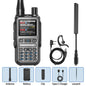 BAOFENG UV-5R Mini Walkie Talkie Full Band Bluetooth Programming Wireless Copy Frequency 2 PTT AM FM Type-C Long Range Ham Radio