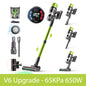 SmartAI V6 80Mins Cordless Vacuum Cleaner 65KPA 650W Powerful Suction Vacuum, 24000mAh Big Battery Vacuum Cleaner