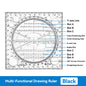 Plastic Ruler Drawing Roller Ruler Parallel 30cm Multi-functional Drawing Design Used for Measurement Drafting Schools Offices