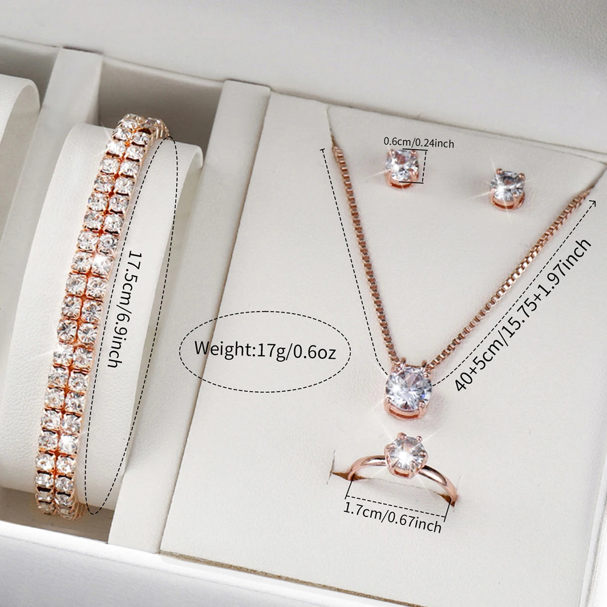 6PCS/Set Fashion Women's Quartz Watch Stainless Steel Band Wrist Watches Diamond Jewelry Set(Without Box)