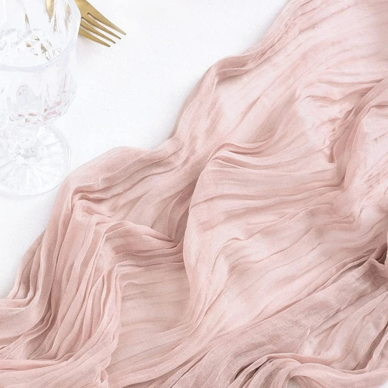 14 Colour Boho Gauze Sheer Cheese Cloth Gauze Table Runner Rustic Cloth Table Runner for Wedding Baby Birthday Party Decorations