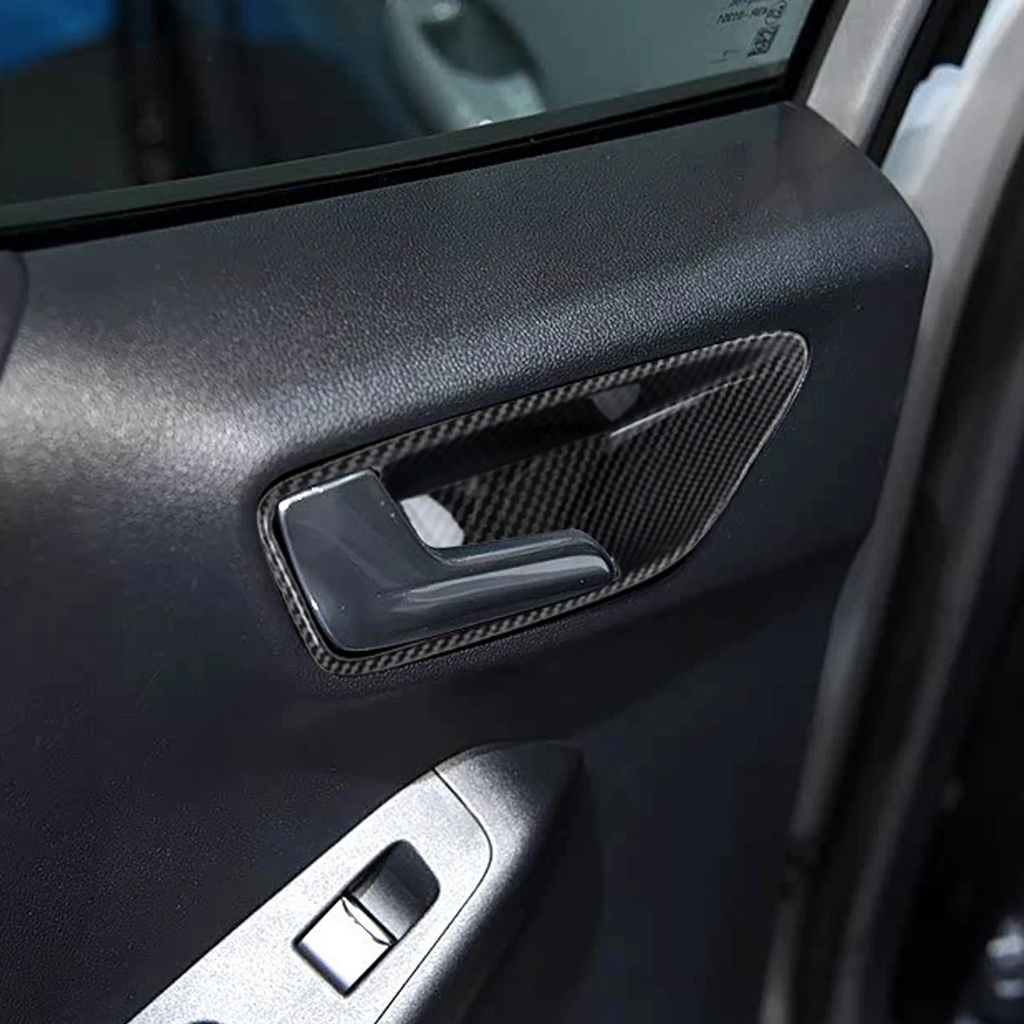 For Ford Puma 2019-2025 Car Inner Door Handle Cover Trim Decor Overlay ABS Carbon Fiber Style Interior Accessories 4PCS
