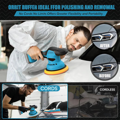 5500RPM Cordless Polisher 8 Gears Rechargeable Car Polishing Machine Electric Rotary Tool For Makita 18V Battery