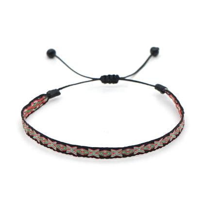 KKBEAD Wholesale Handwoven Bracelet Colombia Cloth Braided Wristband Bracelets for Women Men Gift Hippie Boho Friendship Jewelry