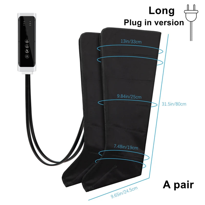 JinKairui Electric Pneumatic Leg Massager Extended Version for Deep Relaxation of Thighs, Calves and Feet with Remote Control