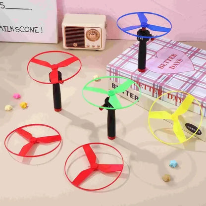 10pc Kids Outdoors Pull String Flying Disc Propeller Helicopter Toys Fun Game Sports Flying Spin Top Toys Children's Prizes