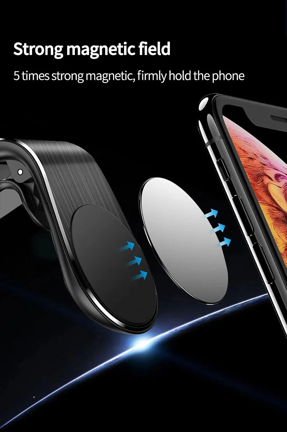 Universal Magnetic Car Phone Holder Mobile Mount - GPS Support Stand Compatible with iPhone 13 12 11 pro Max Huawei Xiaomi Samsu