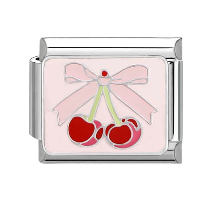 Y2K Series Heart Flowers Cherry Ball Butterfly Italian Charm Links Fit 9mm Stainless Steel Bracelet DIY Making Jewelry Gifts