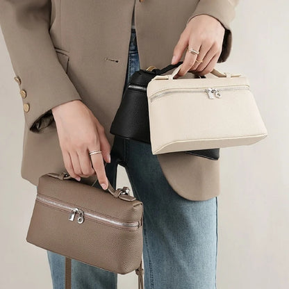 Premium Sense of Niche Lychee Grain Shoulder Bag Simple Fashion Lunch Box Women's Bag Exquisite Mini Handheld Crossbody Bags