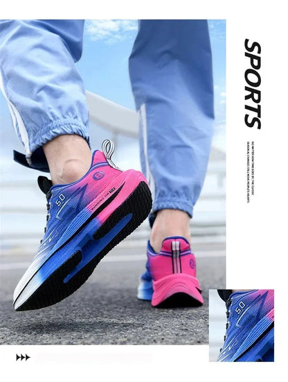 Brand Men's Carbon Plate Running Shoes Soft Cushion Shock Absorbing Sports Shoes Unisex Sneakers Light Anti-Slip Training Shoes