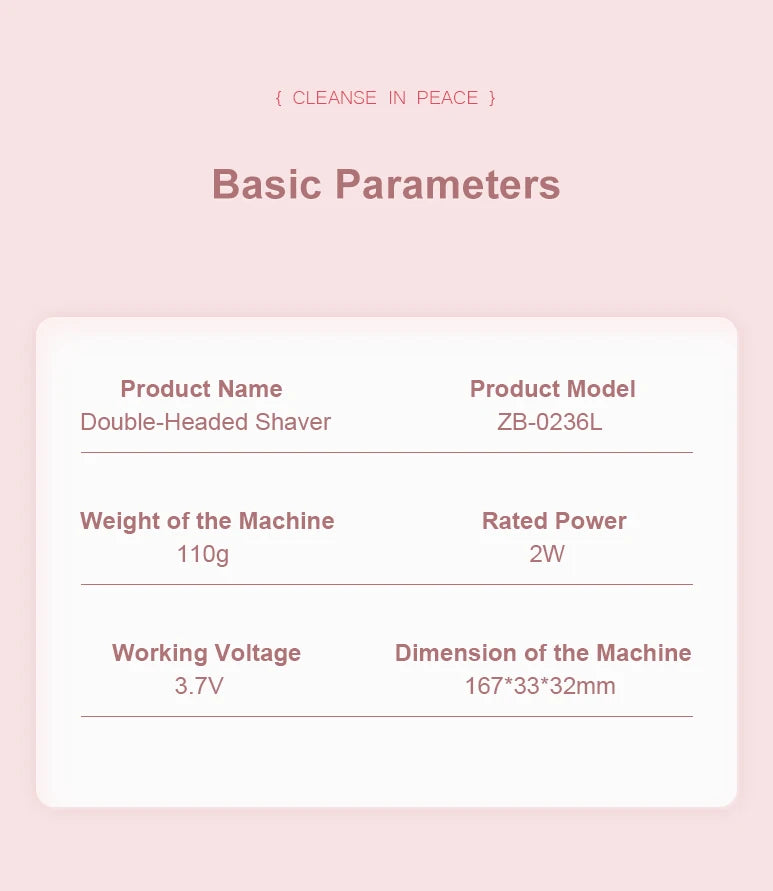 2 In 1 Women Electric Razors Bikini Trimmer Face Shavers Hair Removal for Underarms Legs Lady Body Trimmer Waterproof Painless