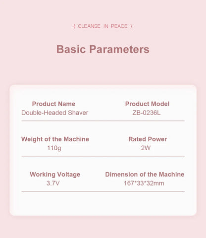 2 In 1 Women Electric Razors Bikini Trimmer Face Shavers Hair Removal for Underarms Legs Lady Body Trimmer Waterproof Painless