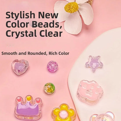 24 Grid DIY Handmade Beaded Kit Acrylic Creative Beads Bracelet Making Kit Cute Kawaii DIY Jewelry Making Kit Educational Craft