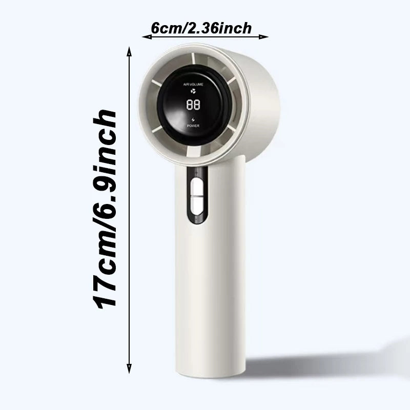 Rechargeable Handheld USB Fan, 100 Adjustable Speeds Digital Screen Mini Personal Fan, Lightweight Portable Cooling Fan for Outd