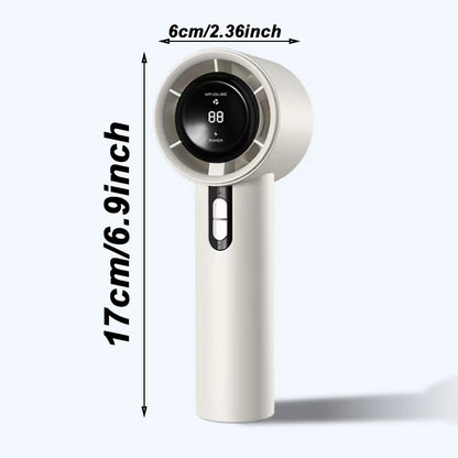 Rechargeable Handheld USB Fan, 100 Adjustable Speeds Digital Screen Mini Personal Fan, Lightweight Portable Cooling Fan for Outd