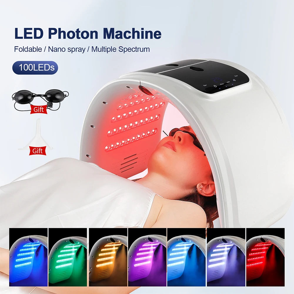 Skin Hydrating Sprayer LED Mask Facial Machine Nano Mist 7 Colors LED Photon Machine Face&Body Salon SPA Home Use Skin Care