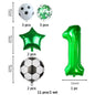 11 Pcs Football Theme Party Decoration balloon Set Birthday and Anniversary Number123456789 Green balloon for Champions Cup