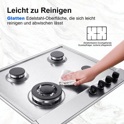 TopStrong 2/4/5 Burner 4200W Stainless Steel Auto Flame Protection Built-in for Natural Gas/Propane, Easy Clean, 30cm‌ Gas Hob