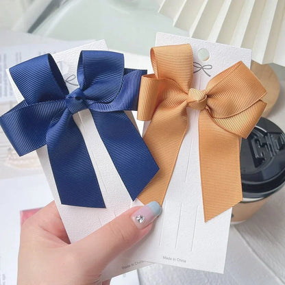 1pcs 3.6'' Solid Color Bowknot Hair Clips For Baby Girls Classic Bows Hairpins Cute Barrettes Headwear Kids Hair Accessories