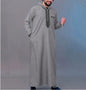 Motorcycle Brother Style, Muslim Men's Robe, Elegant Retro Embroidered Robe, Casual Loose Long Sleeve, Eid Al Fitr Men's Robe