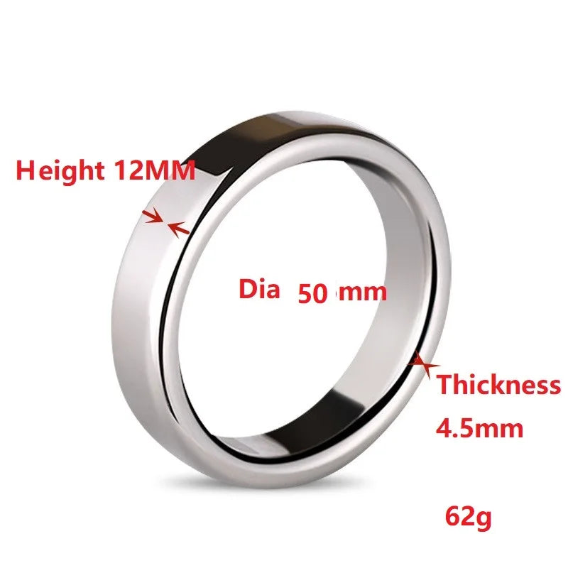 Top Quality Small Large Size Male Penis Ring Lock Stainless Steel Heavy Metal Cock Ring Ball Stretcher Erection Sexy Toy For Man
