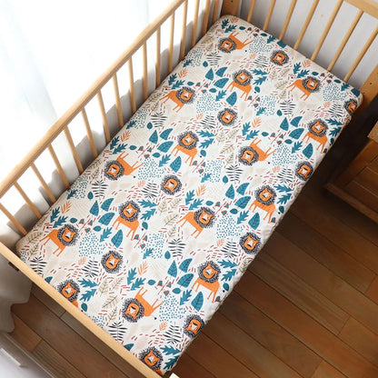 Baby Crib Fitted Sheet Newborns Bed Linen Children Cotton Cot Mattress Cover Protector For Toddler 130x70cm Allow Custom Size