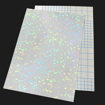 50 Sheets Broken Glass Hologram Cold Lamination Film Sticker A4 Sheets Star Shiny Dots DIY Package Card Photo Holographic Film